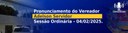Pronunciamento do Vereador Adelson Servidor Sessão Ordinária de 04/02/2025