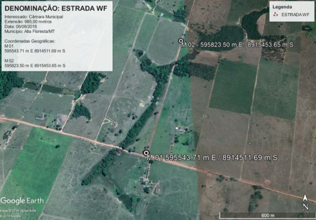 Câmara aprova projeto que inclui a ‘Estrada WF’ na malha viária municipal