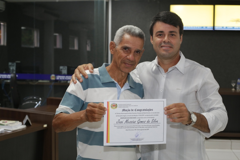 Câmara homenageia ‘Ciclista Aventureiro’ com Moção de Congratulações