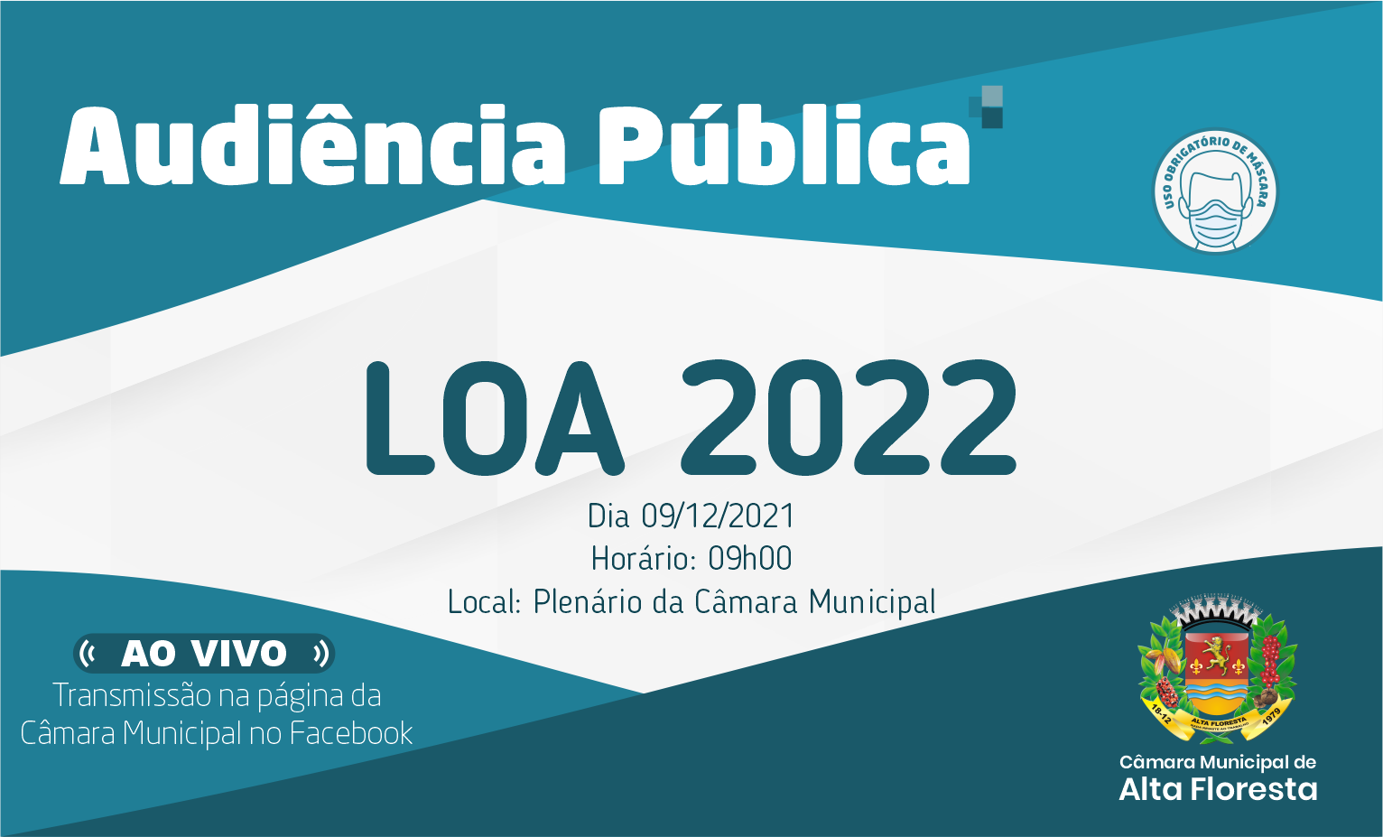 Câmara Municipal de Alta Floresta realizará Audiência Pública para discussão da LOA 2022