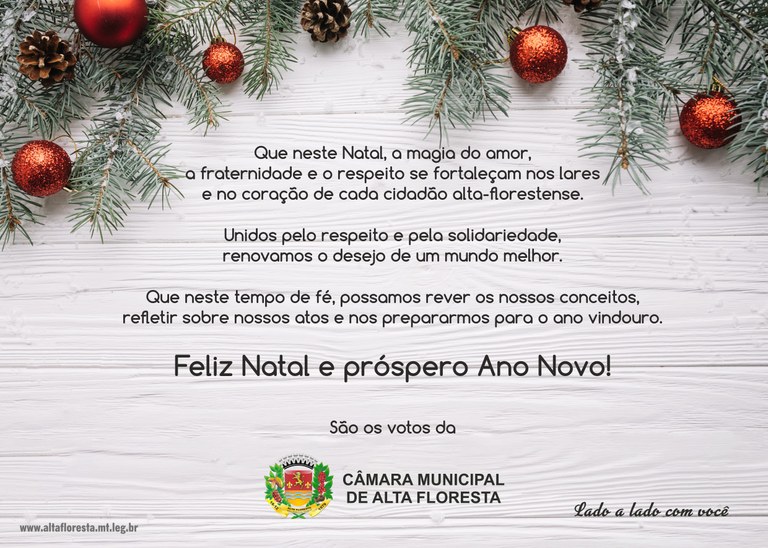 Mensagem de Natal e Ano Novo da Câmara Municipal de Alta Floresta — Câmara  Municipal
