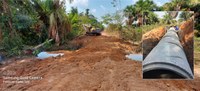 Prefeitura de Alta Floresta constrói bueiro na Vicinal Bom Fim a pedido do presidente Tuti
