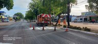 Presidente da Câmara de Vereadores acompanha obras de sinalização horizontal no centro de Alta Floresta