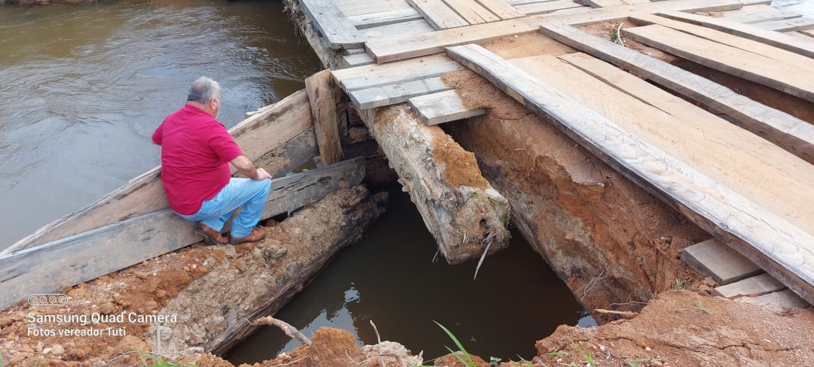 Presidente da Câmara Municipal de Alta Floresta cobra recuperação urgente da ponte do Rio Brilhante