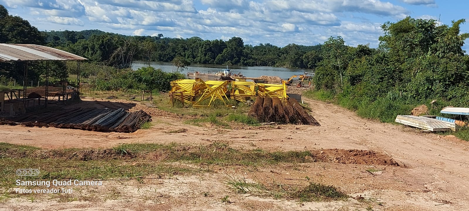 Presidente da Câmara Municipal de Alta Floresta visita canteiro de obras da ponte do Rio Teles Pires