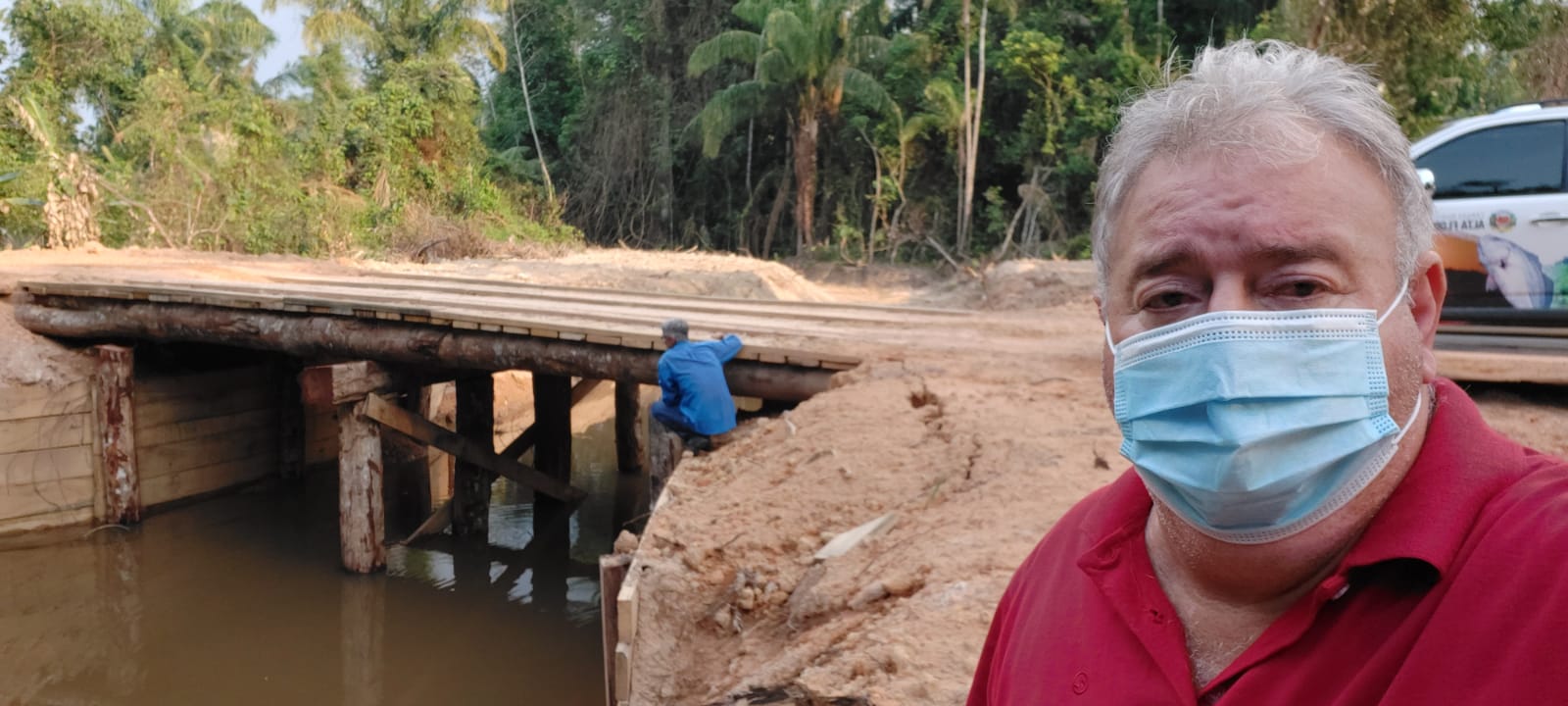 Presidente Tuti e prefeito Chico Gamba vistoriam pontes construídas na Vicinal Segunda Norte