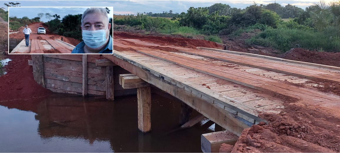 Tuti e Chico Gamba vistoriam ponte na Vicinal Segunda Oeste