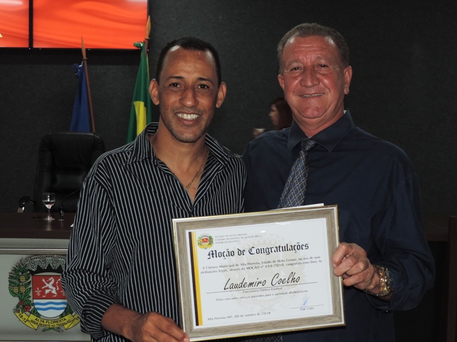 Vereador Cidão homenageia Laudemiro Coelho com Moção de Congratulações